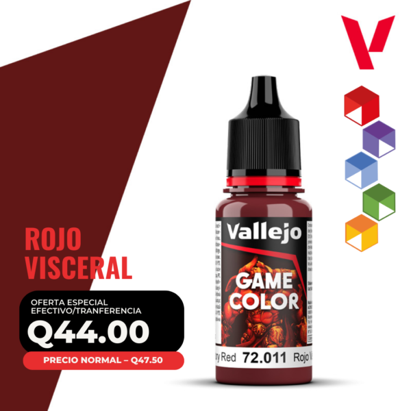 Vallejo Game Color - Rojo Visceral (72.011 - Pos. 23)