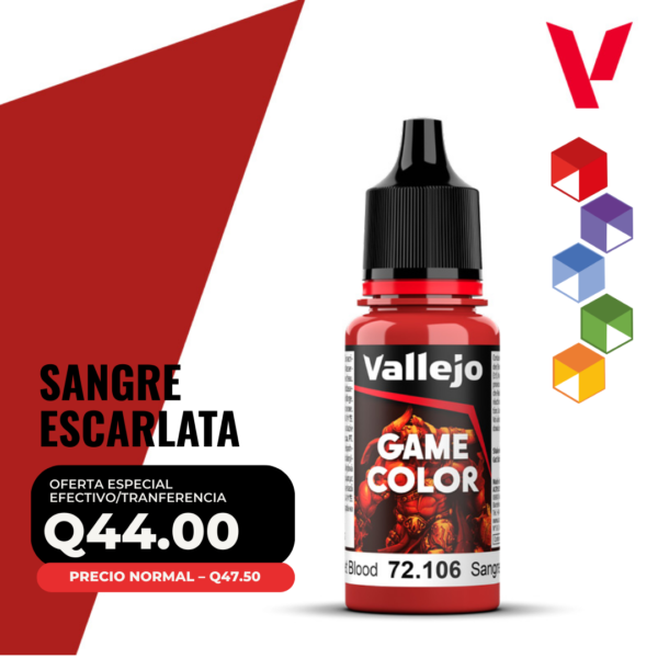 Vallejo Game Color - Sangre Escarlata (72.106 - Pos. 20)