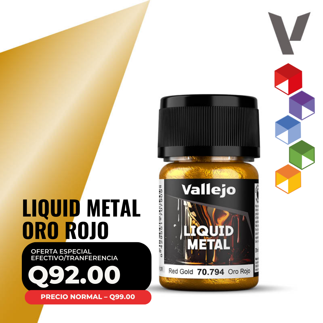 Vallejo Liquid Metal - Oro Rojo 35ml (70.794 - Pos. 225) Vallejo Liquid Metal - Oro Rojo 35ml (70.794 - Pos. 225)