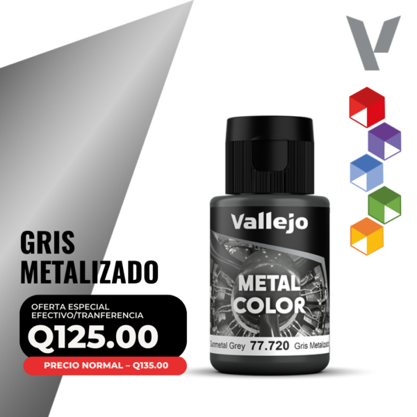 Vallejo Metal Color - Gris Metalizado 32ml (77.720)