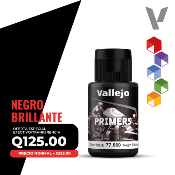 Vallejo Metal Color - Negro Brillante 32ml (77.650)