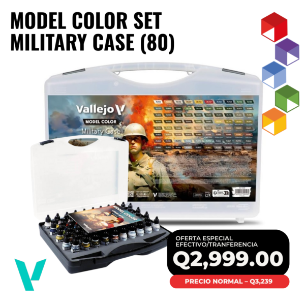 Vallejo Military Case 70.253 – Set de 80 Colores Model Color