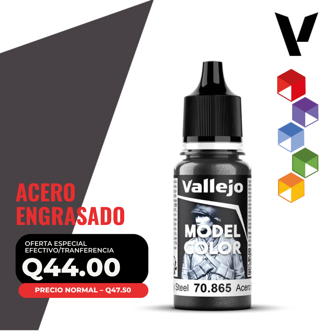 Vallejo Model Color - Acero Engrasado (70.865 - Pos. 196) Vallejo Model Color - Acero Engrasado (70.865 - Pos. 196)
