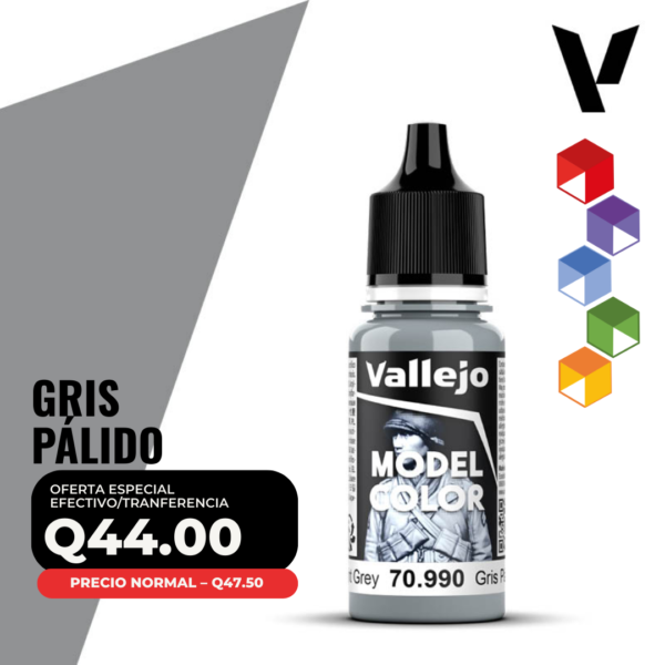 Vallejo Model Color - Gris Pálido (70.990 - Pos. 177)