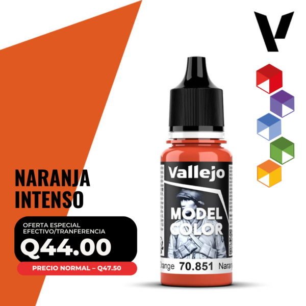 Vallejo Model Color - Naranja Intenso (70.851 - Pos. 30)