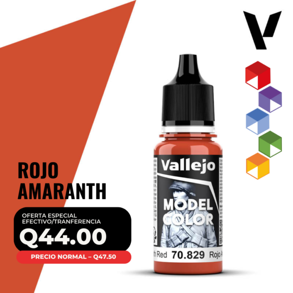 Vallejo Model Color - Rojo Amaranth (70.829 - Pos. 36)