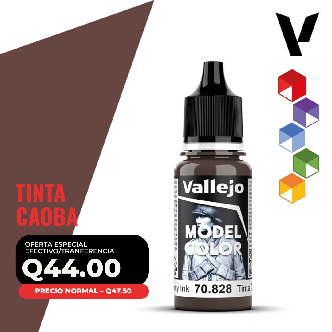 Vallejo Model Color - Tinta Caoba (70.828 - Pos. 193) Vallejo Model Color - Tinta Caoba (70.828 - Pos. 193)