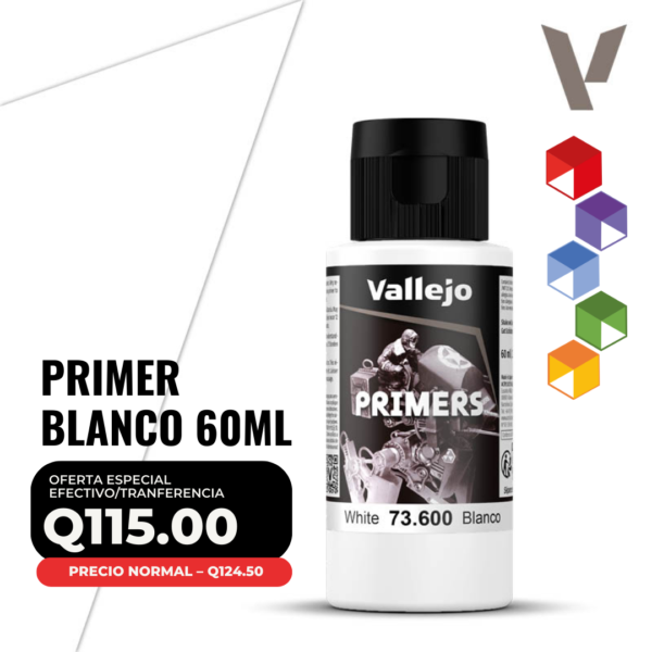 Vallejo Primer - Blanco (73.600 - Pos. 1) 60 ml