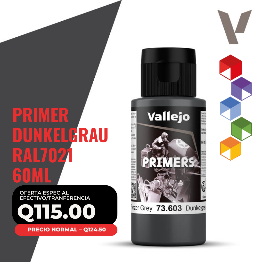 Vallejo Primer - Dunkelgrau RAL7021 (73.603 - Pos. 4) 60 ml Vallejo Primer - Dunkelgrau RAL7021 (73.603 - Pos. 4) 60 ml
