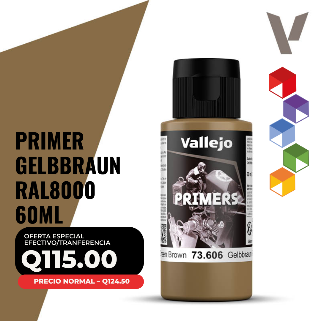 Vallejo Primer - Gelbbraun RAL8000 (73.606 - Pos. 7) 60 ml Vallejo Primer - Gelbbraun RAL8000 (73.606 - Pos. 7) 60 ml