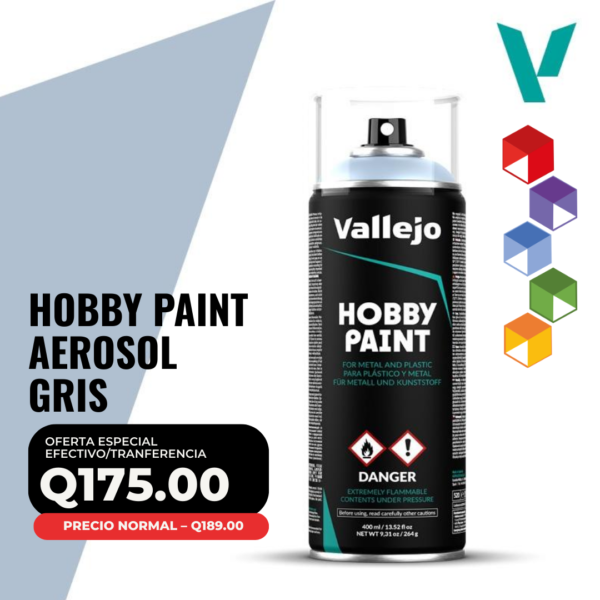Vallejo - Primer Hobby Paint en Aerosol Gris 400ml