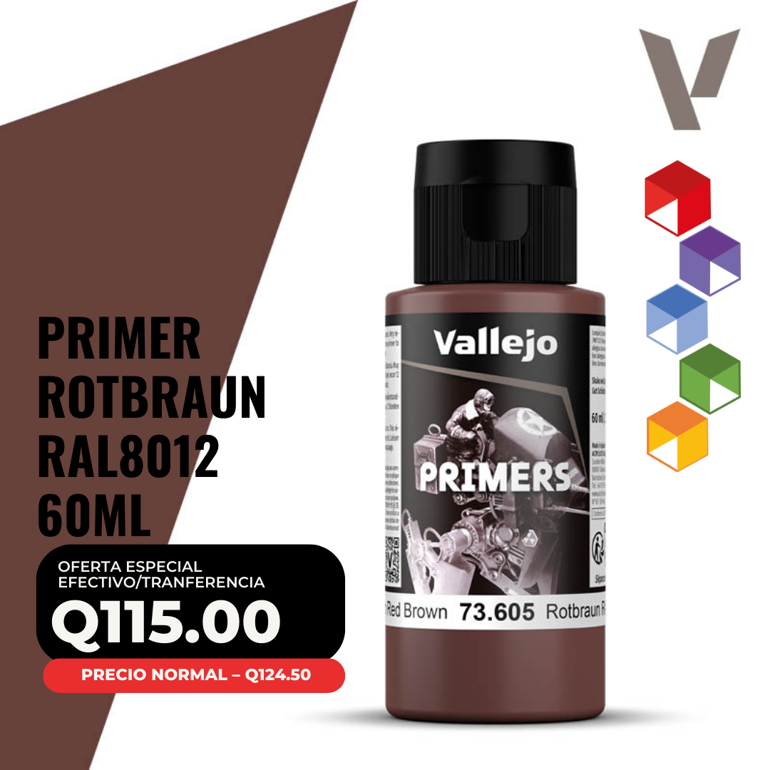 Vallejo Primer - Rotbraun RAL8012 (73.605 - Pos. 6) 60 ml Vallejo Primer - Rotbraun RAL8012 (73.605 - Pos. 6) 60 ml
