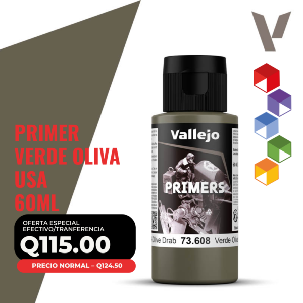 Vallejo Primer - Verde Oliva USA (73.608 - Pos. 9) 60 ml