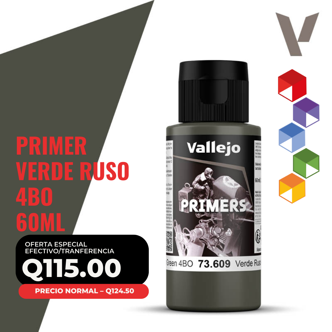 Vallejo Primer - Verde Ruso 4BO (73.609 - Pos. 10) 60 ml Vallejo Primer - Verde Ruso 4BO (73.609 - Pos. 10) 60 ml