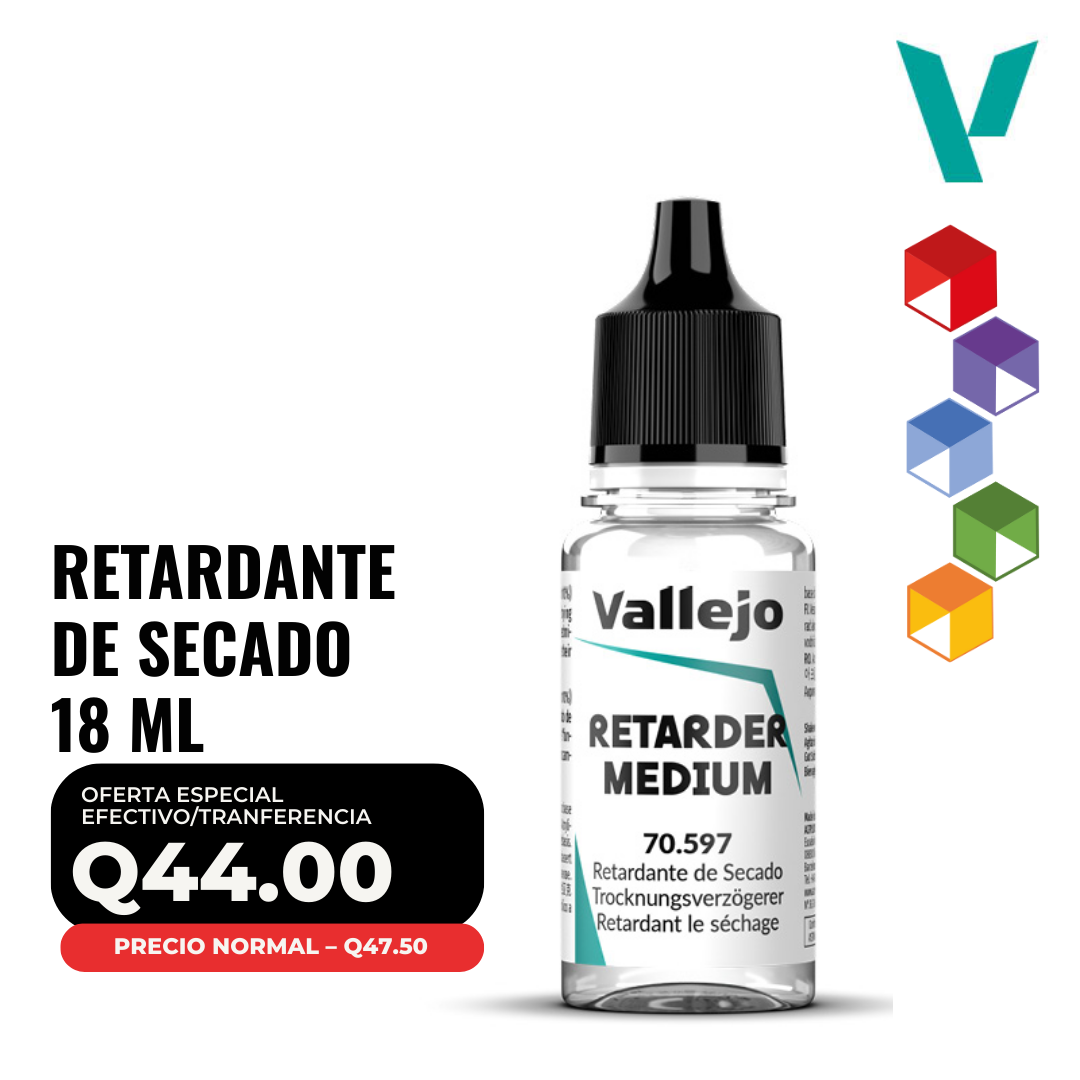 Vallejo - Retardante de Secado 18ml (70.597 - Pos. 212) Vallejo - Retardante de Secado 18ml (70.597 - Pos. 212)