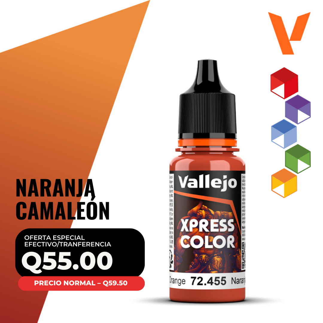 Vallejo Xpress Color - Naranja Camaleón (72.455 - Pos. 167) Vallejo Xpress Color - Naranja Camaleón (72.455 - Pos. 167)