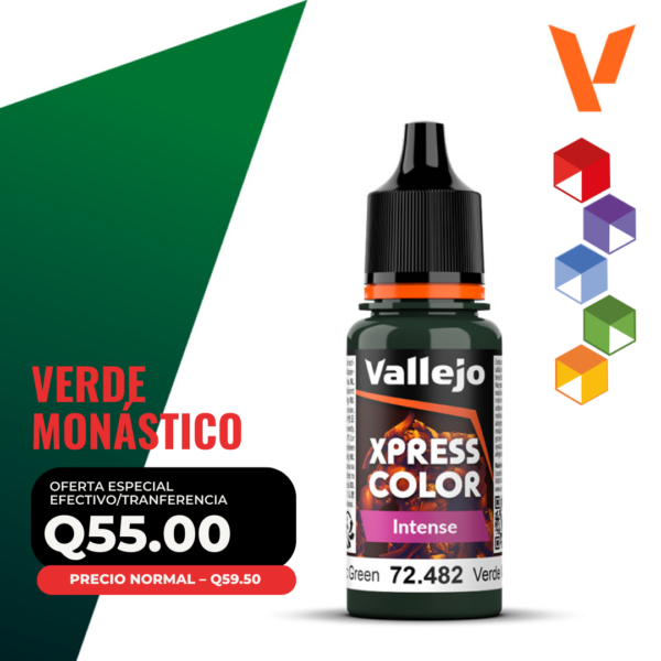 Vallejo Xpress Color - Verde Monástico (72.482 - Pos. 194) - Intense