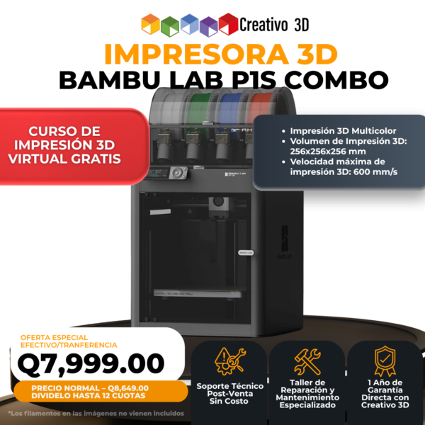 Impresora 3D Bambu Lab P1S Combo en Guatemala Creativo 3D