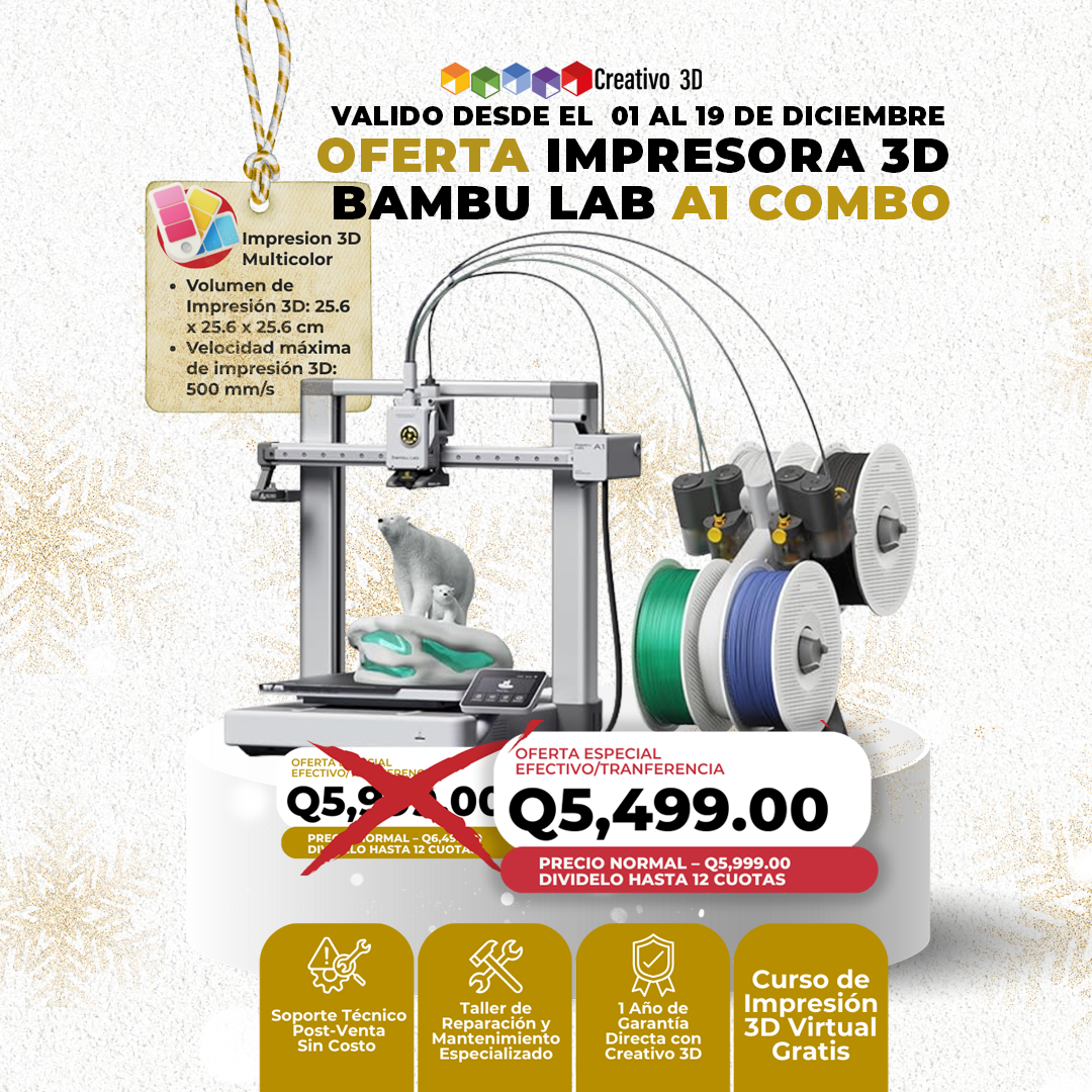 Impresora 3D BambuLab A1 Combo Multicolor en Oferta Navideña Impresora 3D BambuLab A1 Combo Multicolor en Oferta Navideña