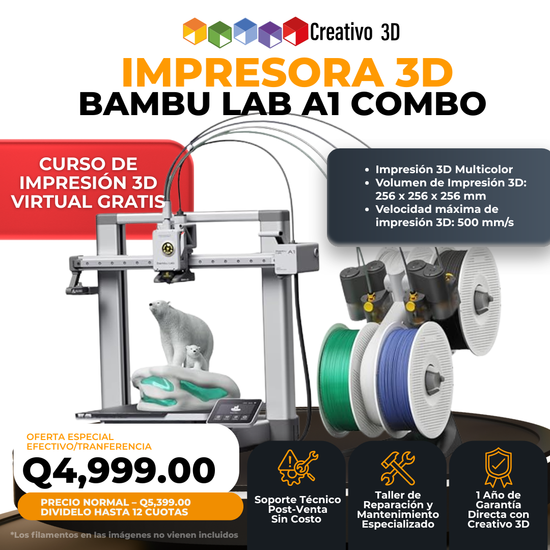 Impresora 3D BambuLab A1 Combo en Guatemala - Creativo 3D Impresora 3D BambuLab A1 Combo en Guatemala - Creativo 3D