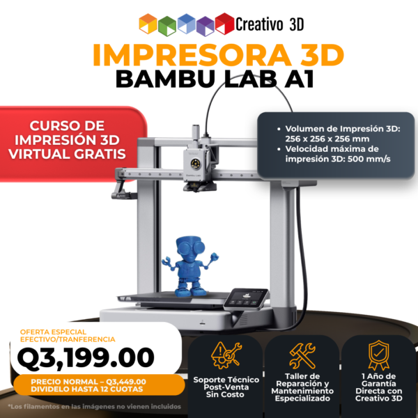 Impresora 3D BambuLab A1 en Guatemala - Creativo 3D
