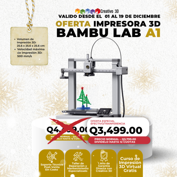Impresora 3D BambuLab A1 en Oferta Navideña