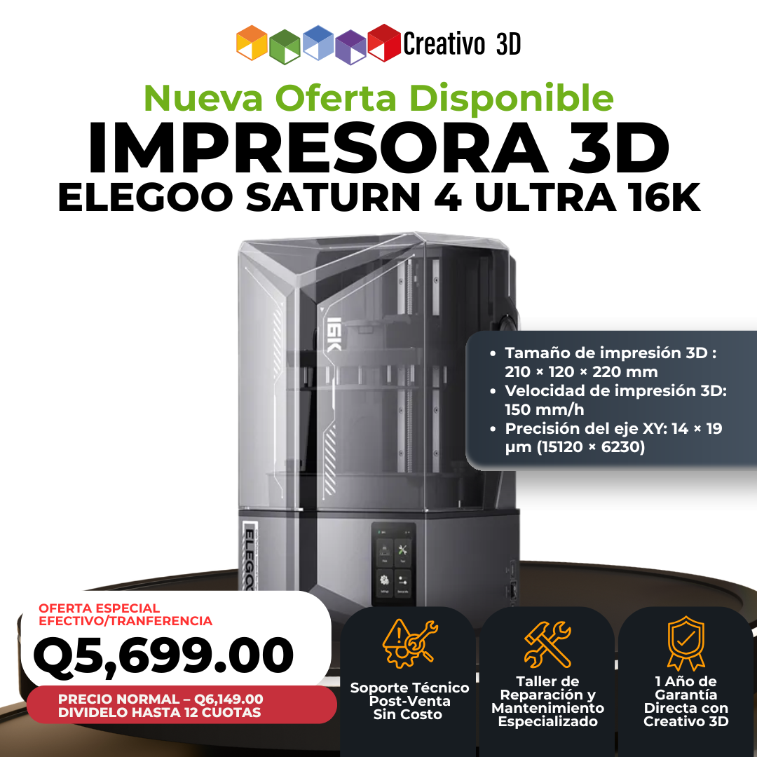 Impresora 3D de Resina Elegoo Saturn 4 Ultra 16K - Guatemala