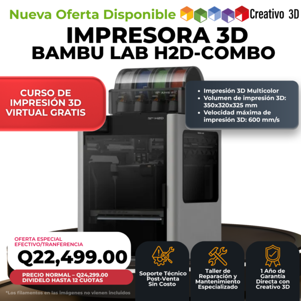 Impresoras 3D de Filamento BambuLab H2D Combo en Creativo3D Guatemala