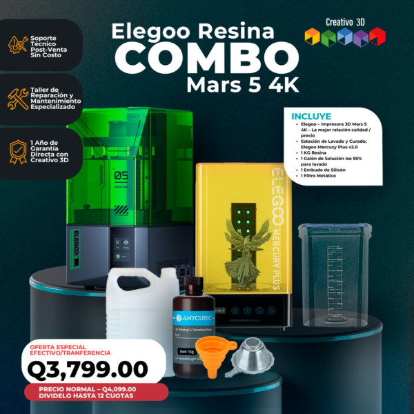 Kit Completo de Impresión 3D de Resina Elegoo Mars 5 en Guatemala