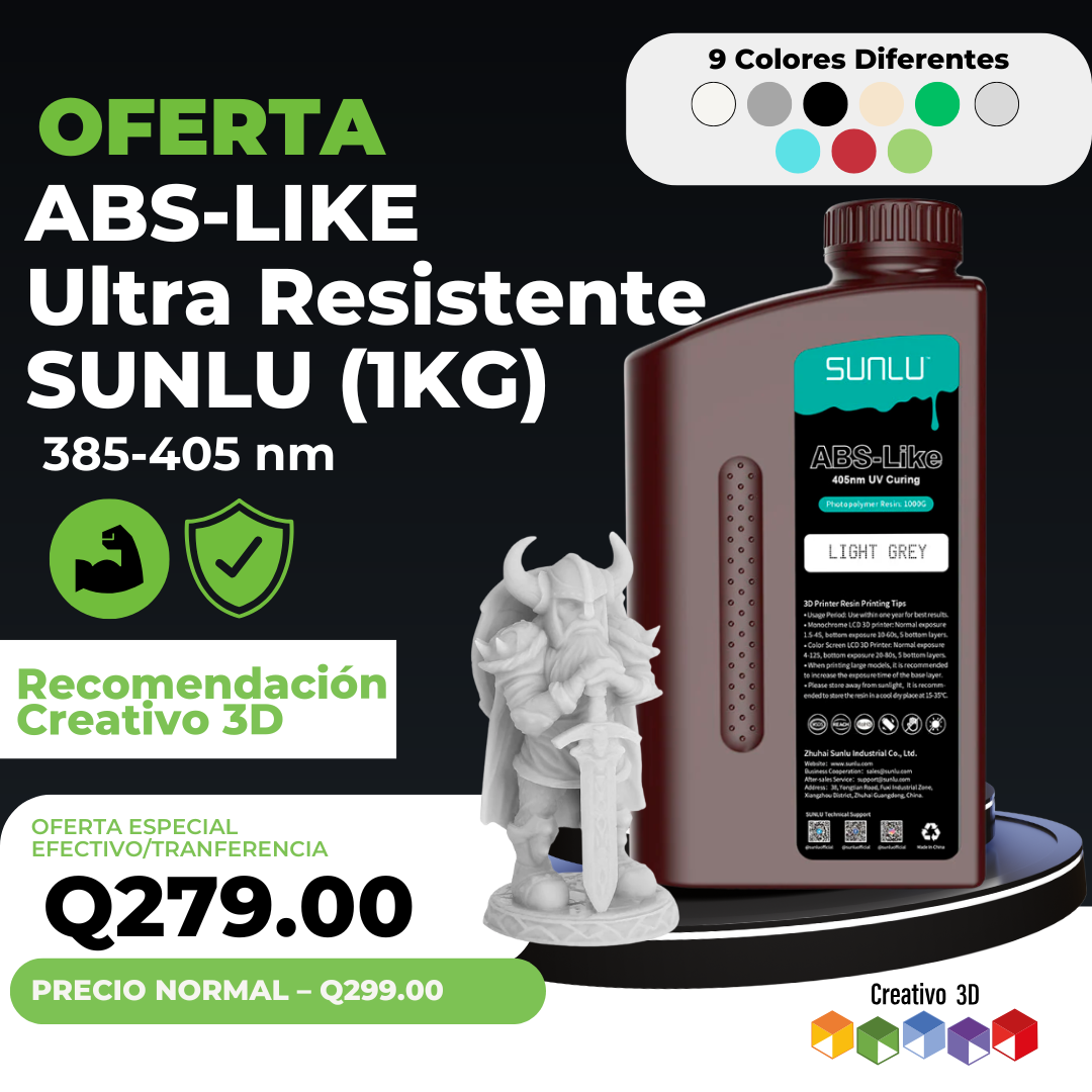 Resina para Impresión 3D Tipo ABS Sunlu 1KG Variedad de Colores