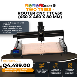 Two Trees - Router CNC TTC450 (460 x 460 x 80 mm)