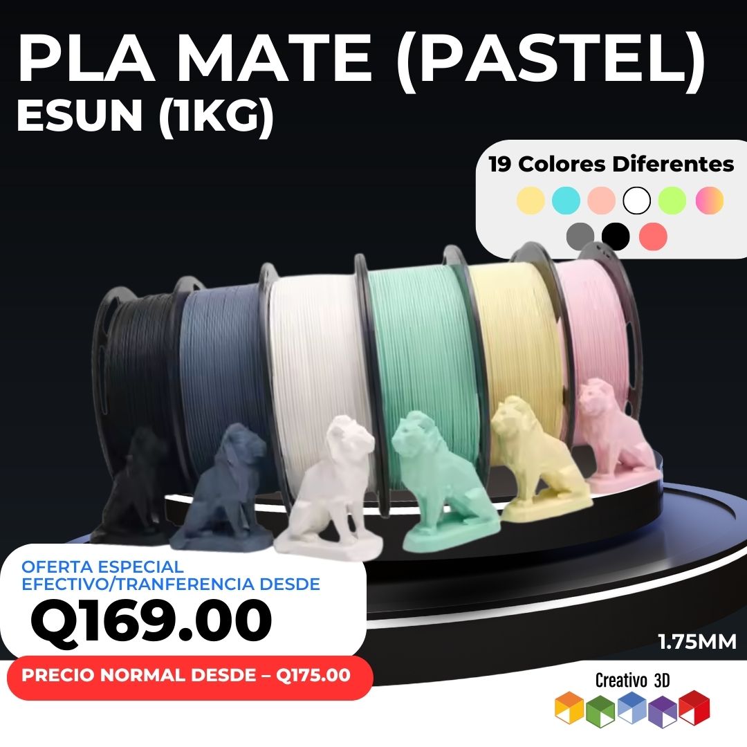 eSun PLA Mate - 1.0 Kg 1.75mm - 19 colores disponibles eSun PLA Mate - 1.0 Kg 1.75mm - 19 colores disponibles