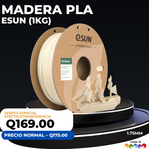 Filamento Madera PLA - eSun 1KG