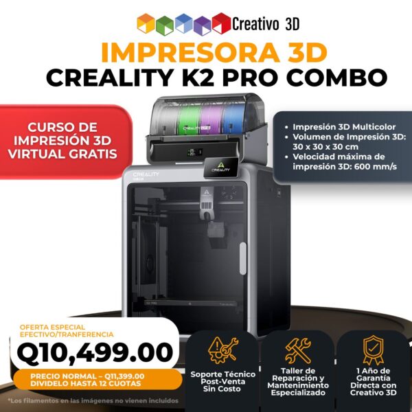 K2 Pro Combo - Gran Formato y Multicolor (30x30x30 cm) - Creality