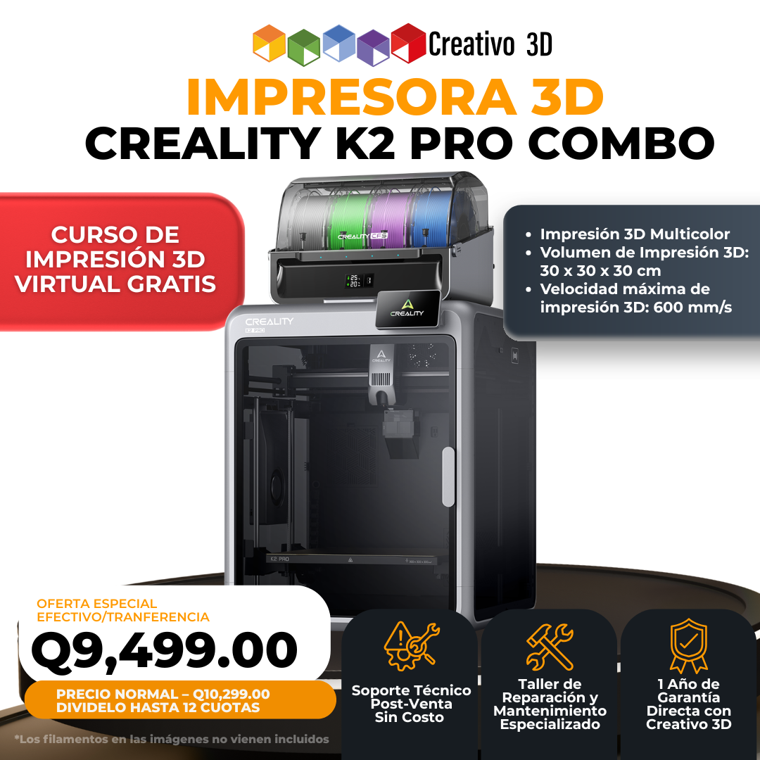 K2 Pro Combo - Impresoras 3D Gran Formato y Multicolor (30x30x30 cm) - Creality K2 Pro Combo - Impresoras 3D Gran Formato y Multicolor (30x30x30 cm) - Creality