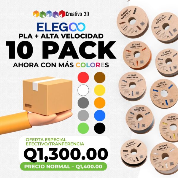 Filamento Elegoo Rapid PLA+ - Paquete de 10 Oferta Guatemala