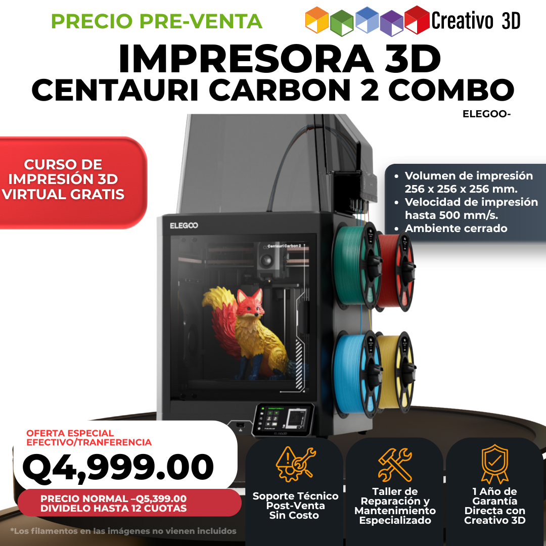 Impresora 3D Elegoo Centauri Carbon 2 Combo Multicolor CoreXY (Guatemala)