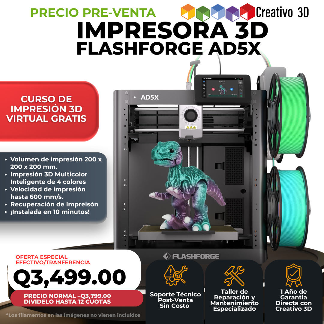 Flashforge AD5X - Impresora 3D Multicolor para Impresión Rápida a 4 Colores Flashforge AD5X - Impresora 3D Multicolor para Impresión Rápida a 4 Colores