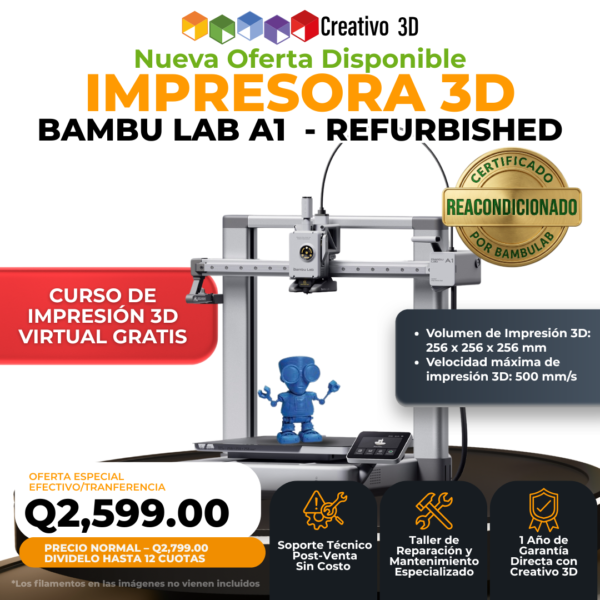Impresora 3D BambuLab Refurbished A1 en Guatemala - Creativo 3D