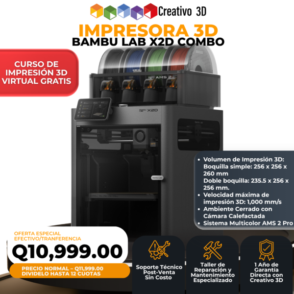 Nueva Bambu Lab X2D Combo en Guatemala - Solo en Creativo 3D